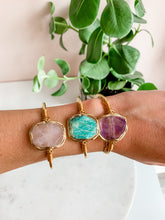 Load image into Gallery viewer, Faceted Gemstone Cuff Bracelet