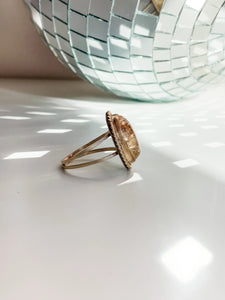 Gold and Citrine Antique Style Ring size 7.5